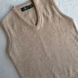 Hunt Club Lambswool Oatmeal Vest Medium Men’s Vintage